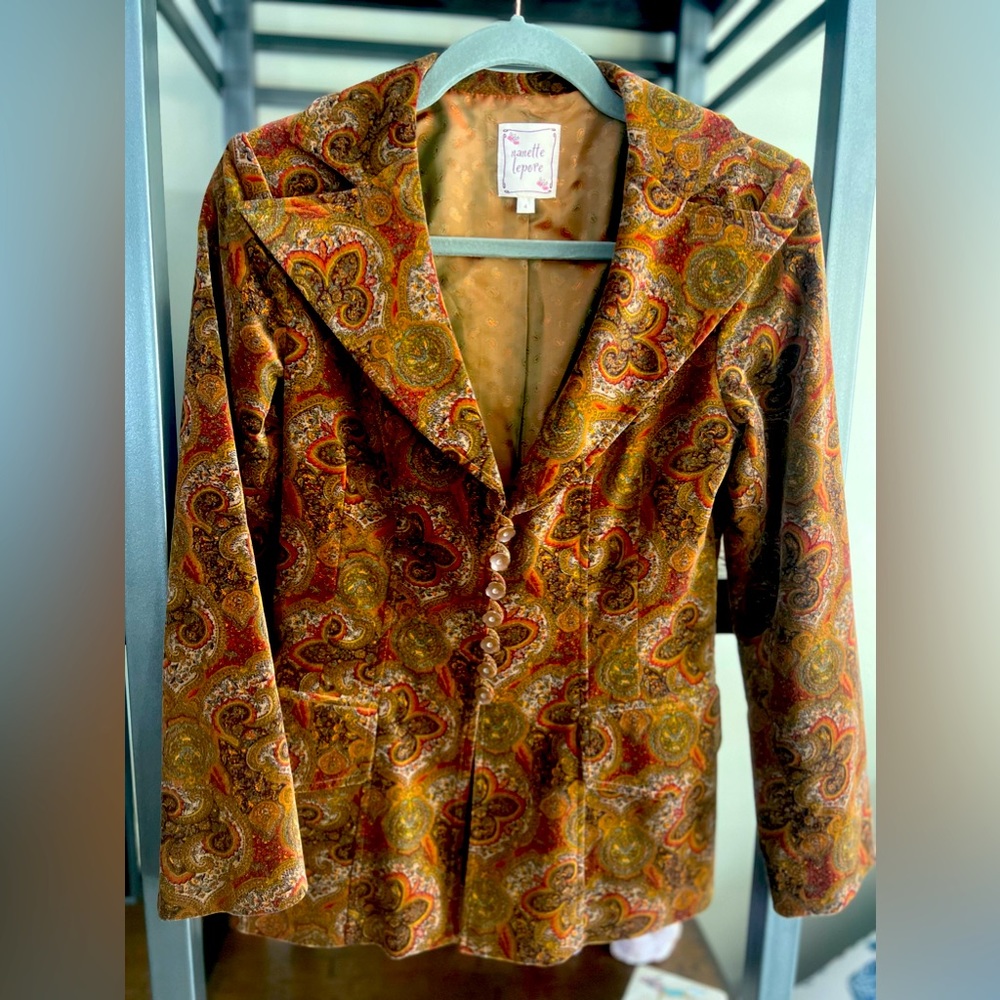 VINTAGE NANETTE LEPORE Paisley Long Blazer
